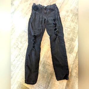 Juniors Mudd Flxstretch Lowrise Vintage Slim Distressed Grunge Black Jeans Sz.9